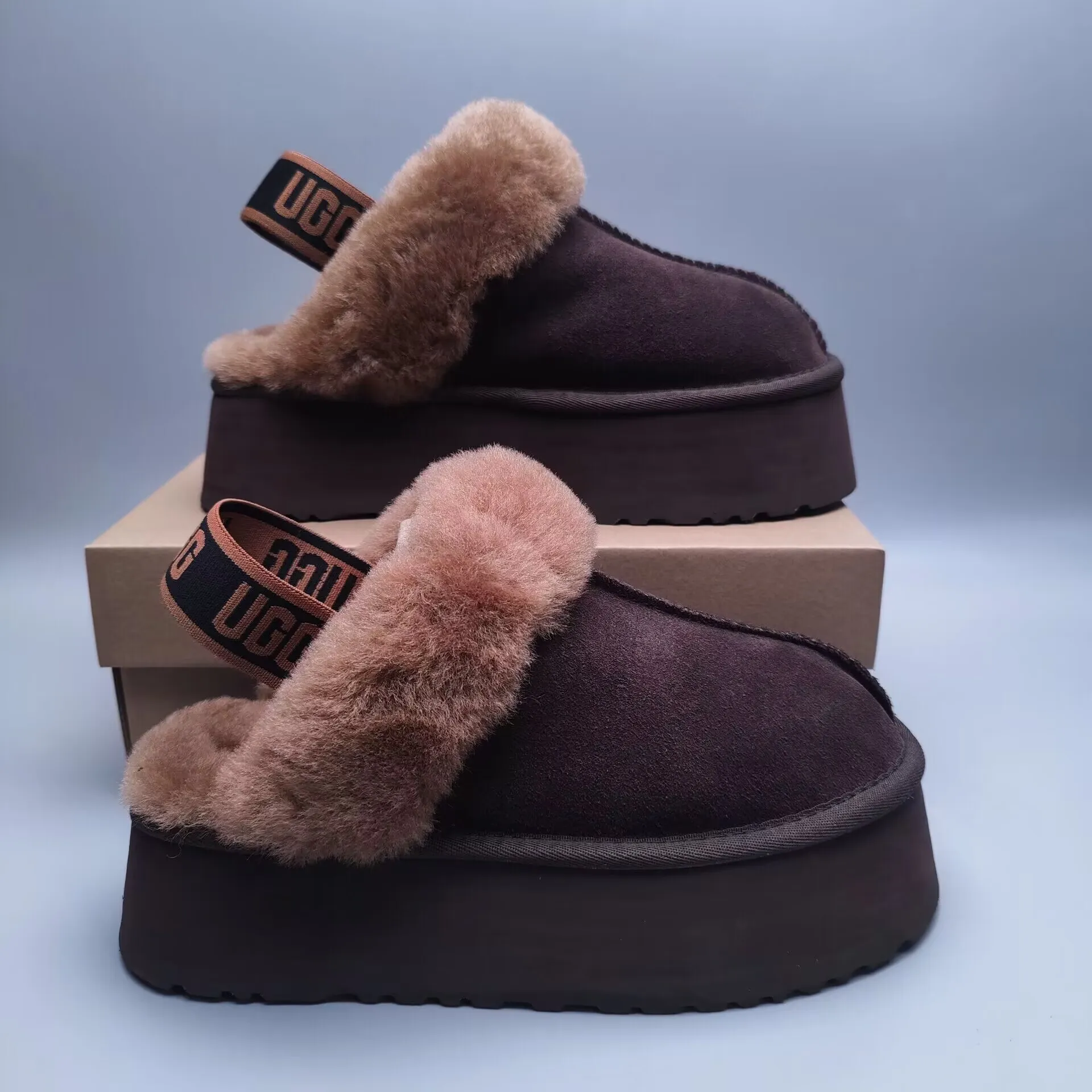 💰 480 UGG sheepskin all-in-one snow boots. The official website recommends 3474 5-layer 5 cm thick-soled slippers. Color: chocolate, mustard, black, gray, maroon, dusk pink. Size: 35-41.